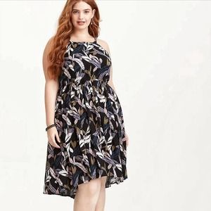 Torrid Midi Challis High Neck Dress Tropical Days Size 4 / 4X